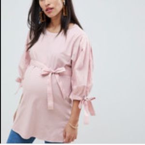 ASOS Maternity XS puff tie sleeve top XS💕